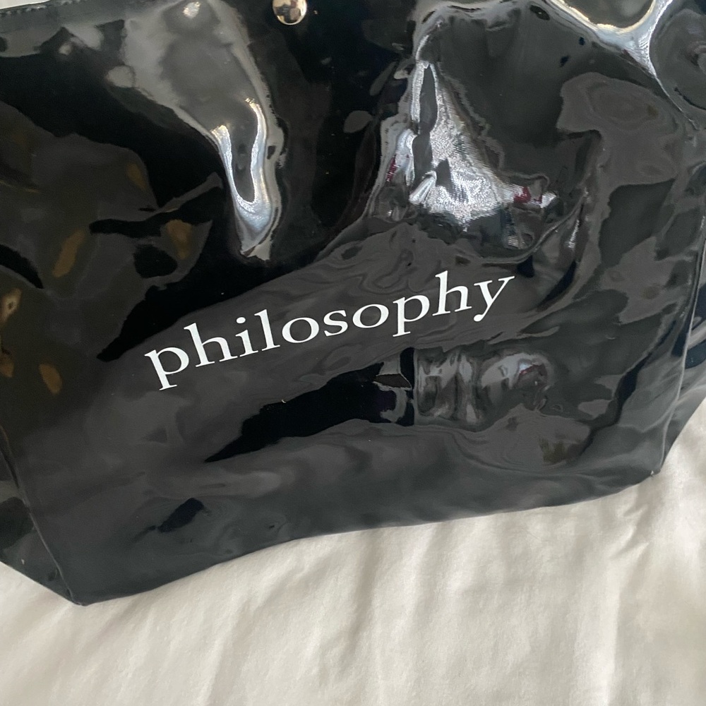 Philosophy Glossy Black Tote with Skincare Collection - Picture 3 of 8